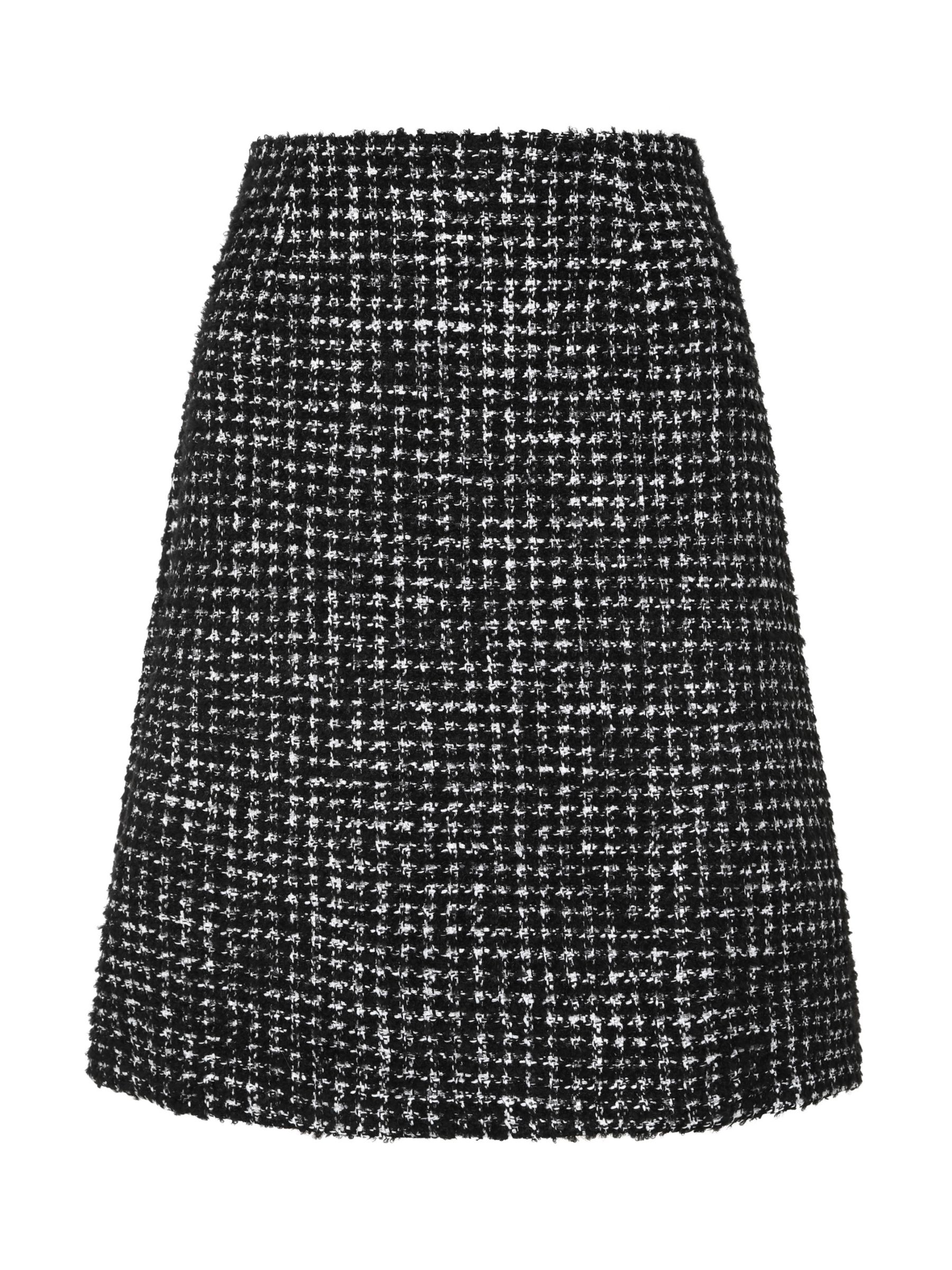 Black and white knee length skirt sale