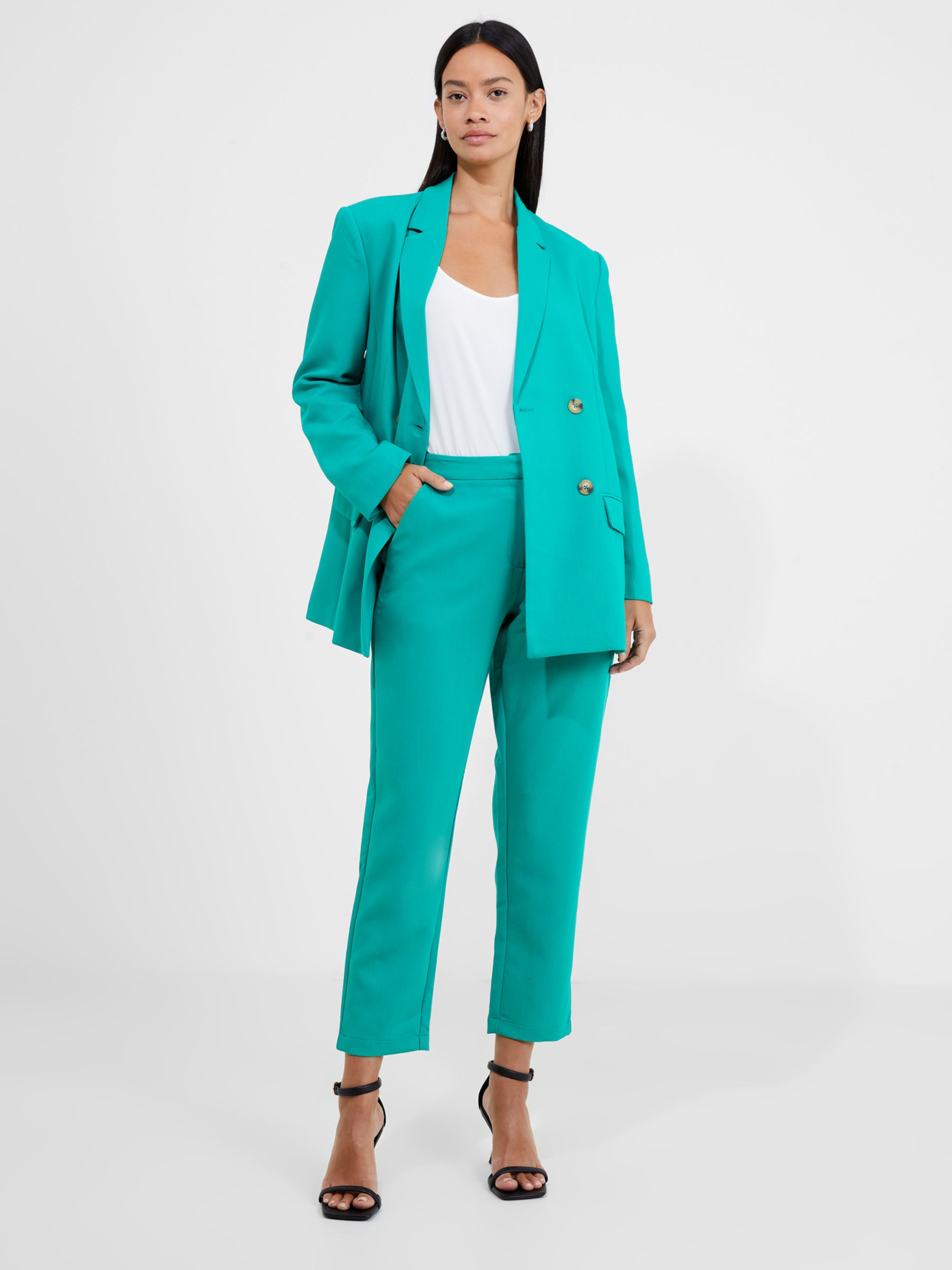 French Connection Lux Ankle Grazer Trousers, Emerald at John Lewis ...