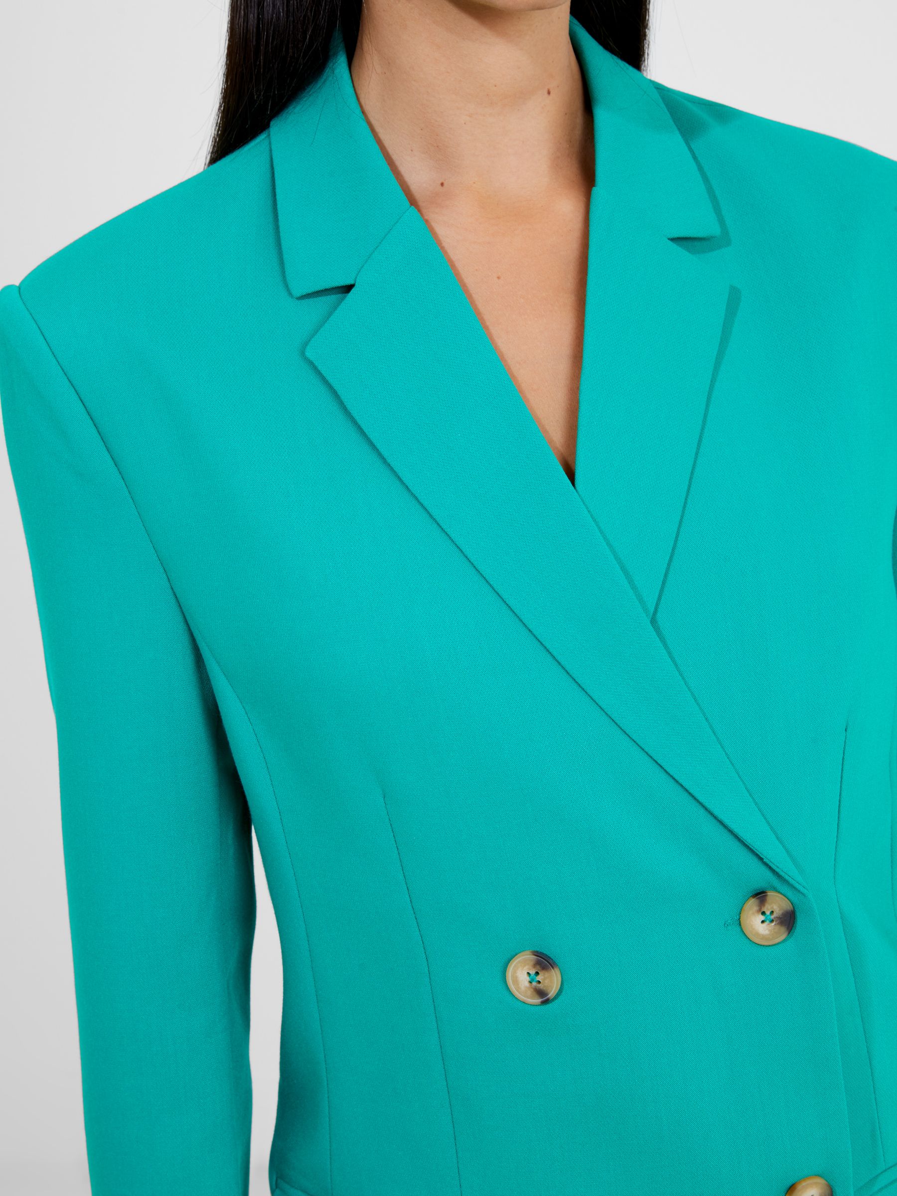 French Connection Double Breasted Blazer, Emerald at John Lewis & Partners