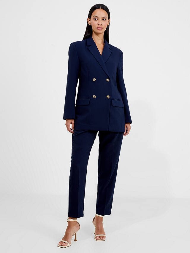 French Connection Double Breasted Blazer, Dark Navy