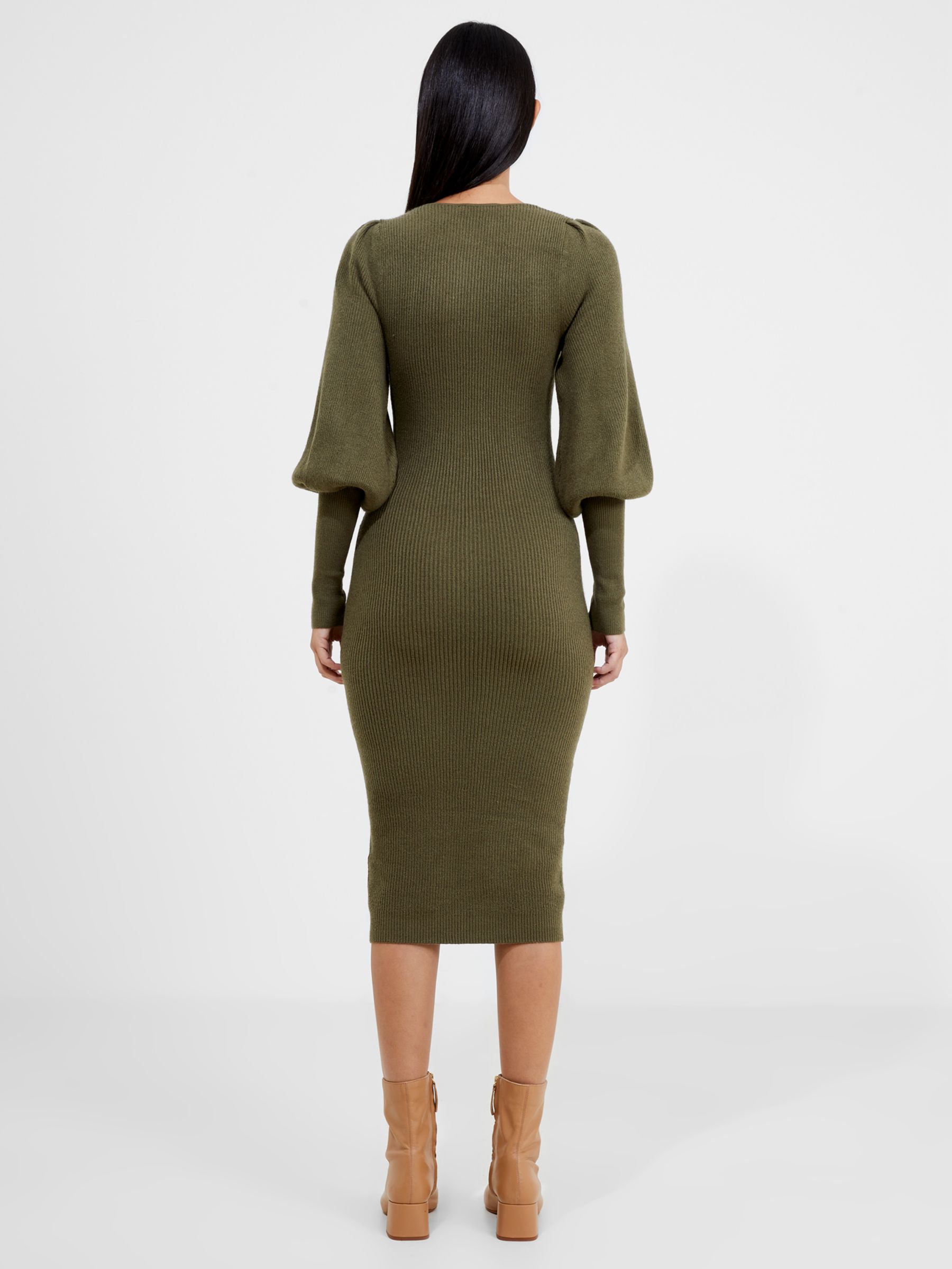 Buy French Connection Babysoft Joss Knit Dress, Olive Night Online at johnlewis.com