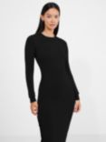 French Connection Babysoft Button Detail Midi Dress, Black