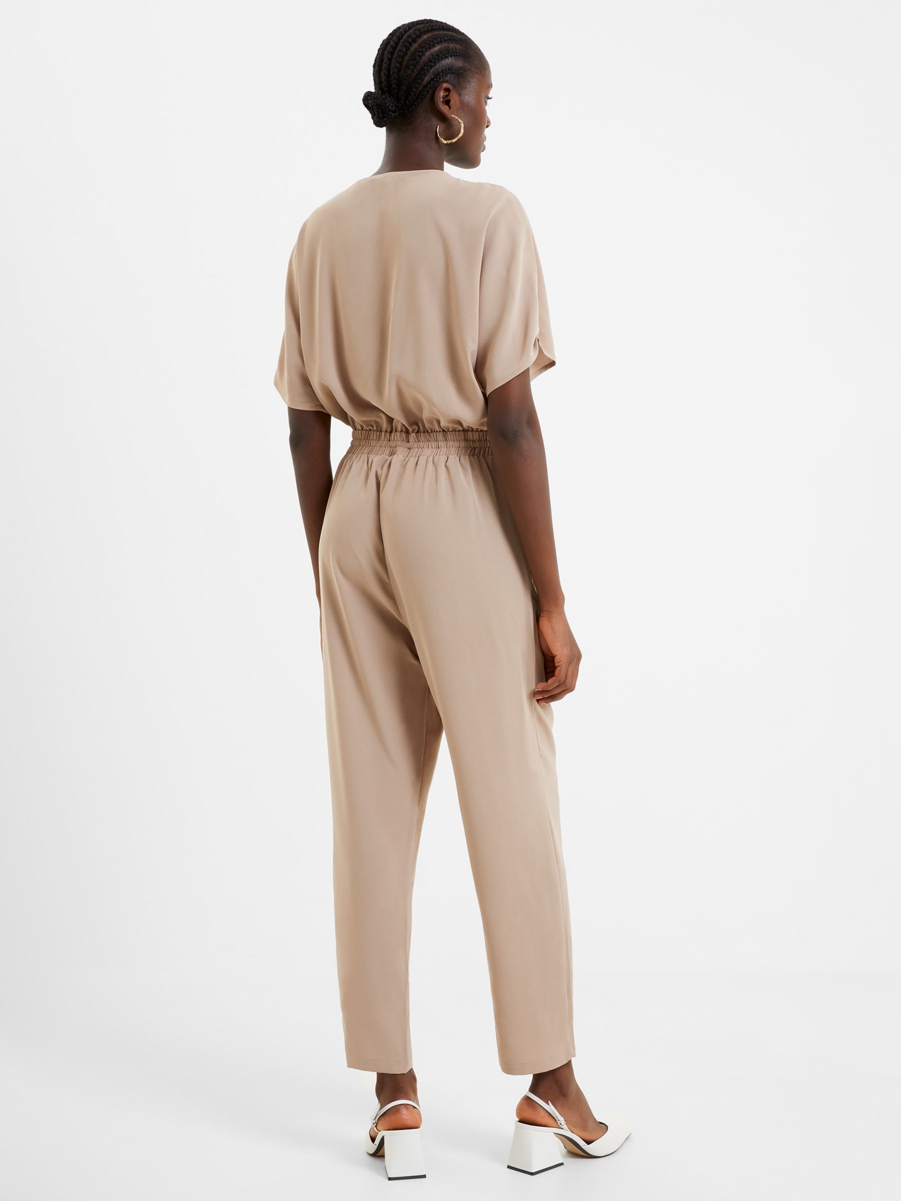 Buy French Connection Zip Neck Jumpsuit, Pebble Online at johnlewis.com
