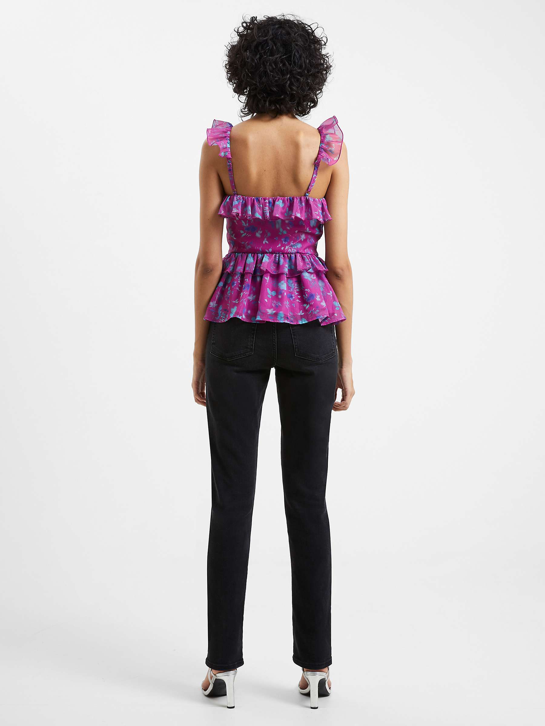 Buy French Connection Aden Bai Lurex Top, Dahlia Online at johnlewis.com