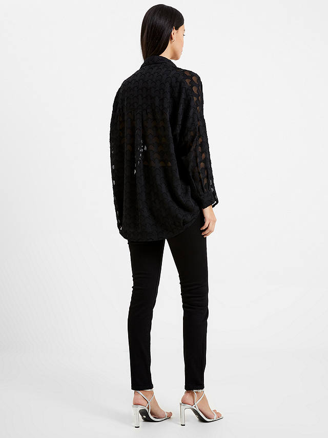 French Connection Geometric Popover Shirt, Blackout