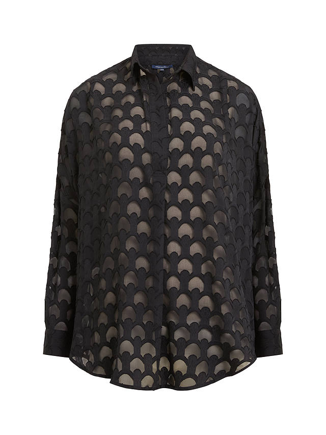 French Connection Geometric Popover Shirt, Blackout