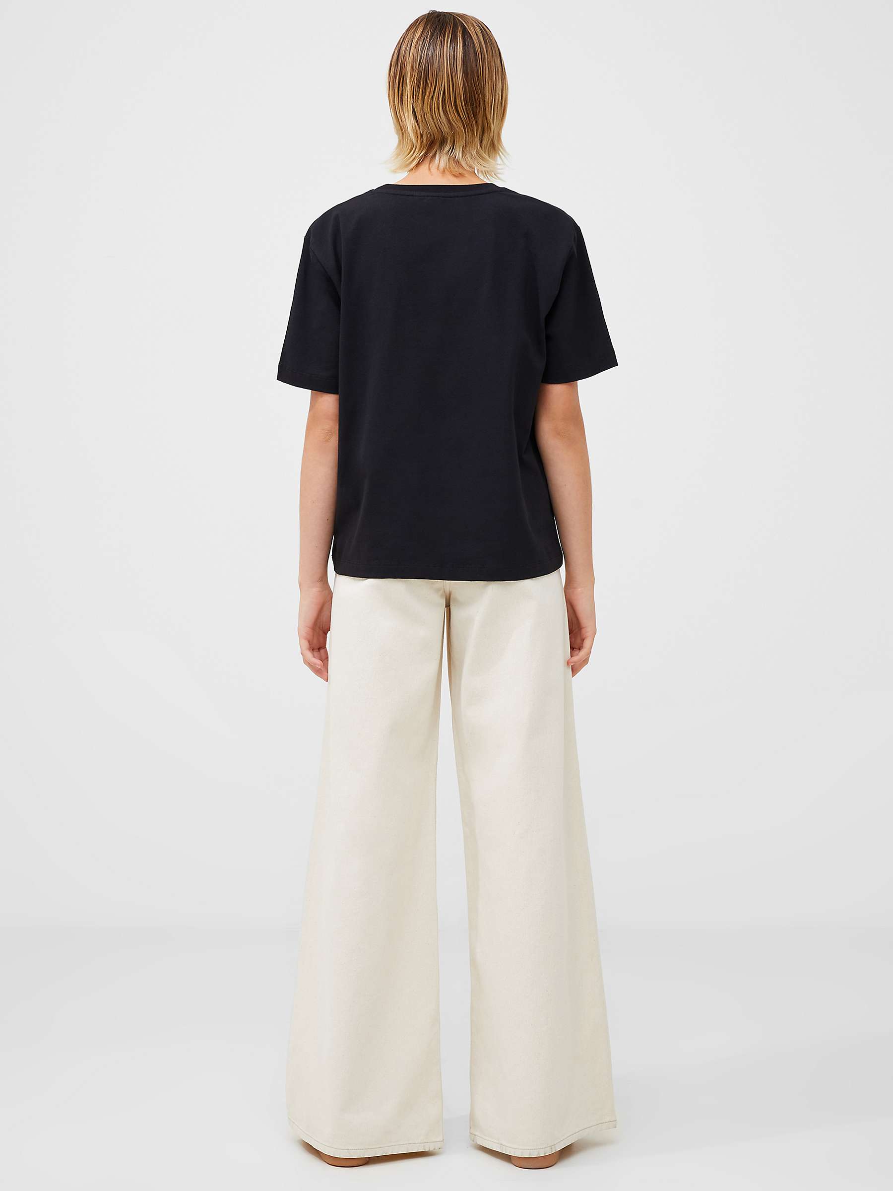 Buy French Connection Rallie Ruched Detail T-Shirt, Blackout Online at johnlewis.com