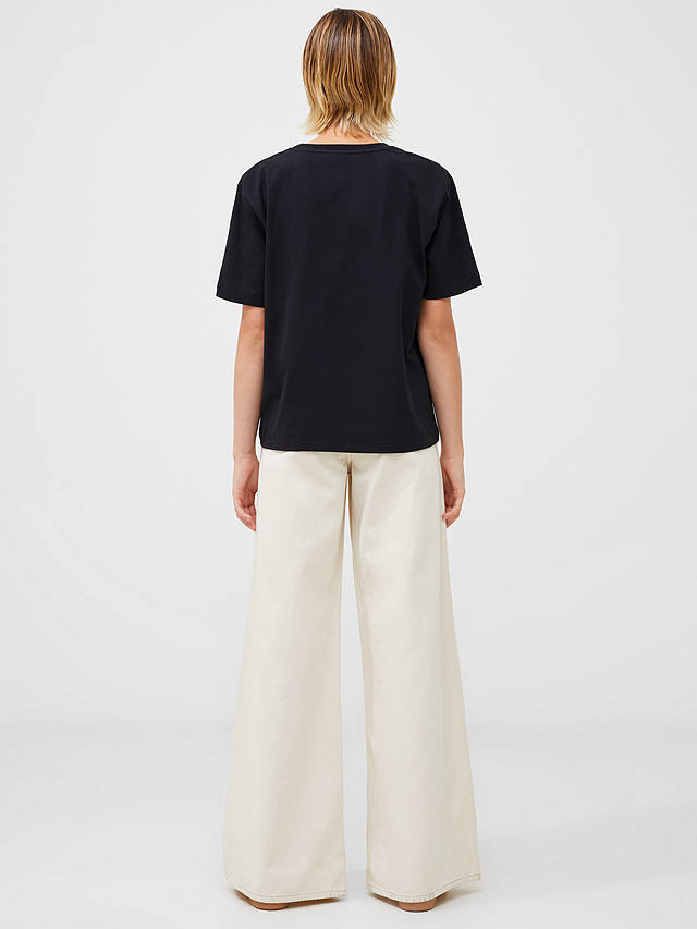 French Connection Rallie Ruched Detail T-Shirt, Blackout