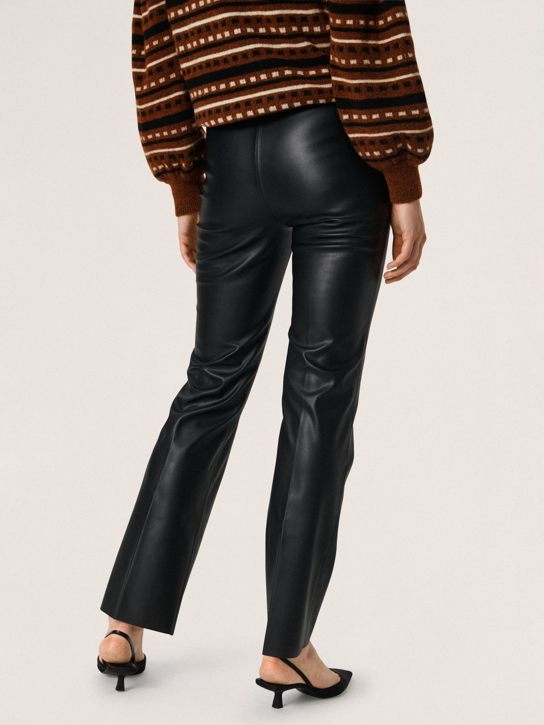 Soaked In Luxury Kaylee Straight Trousers, Black at John Lewis & Partners
