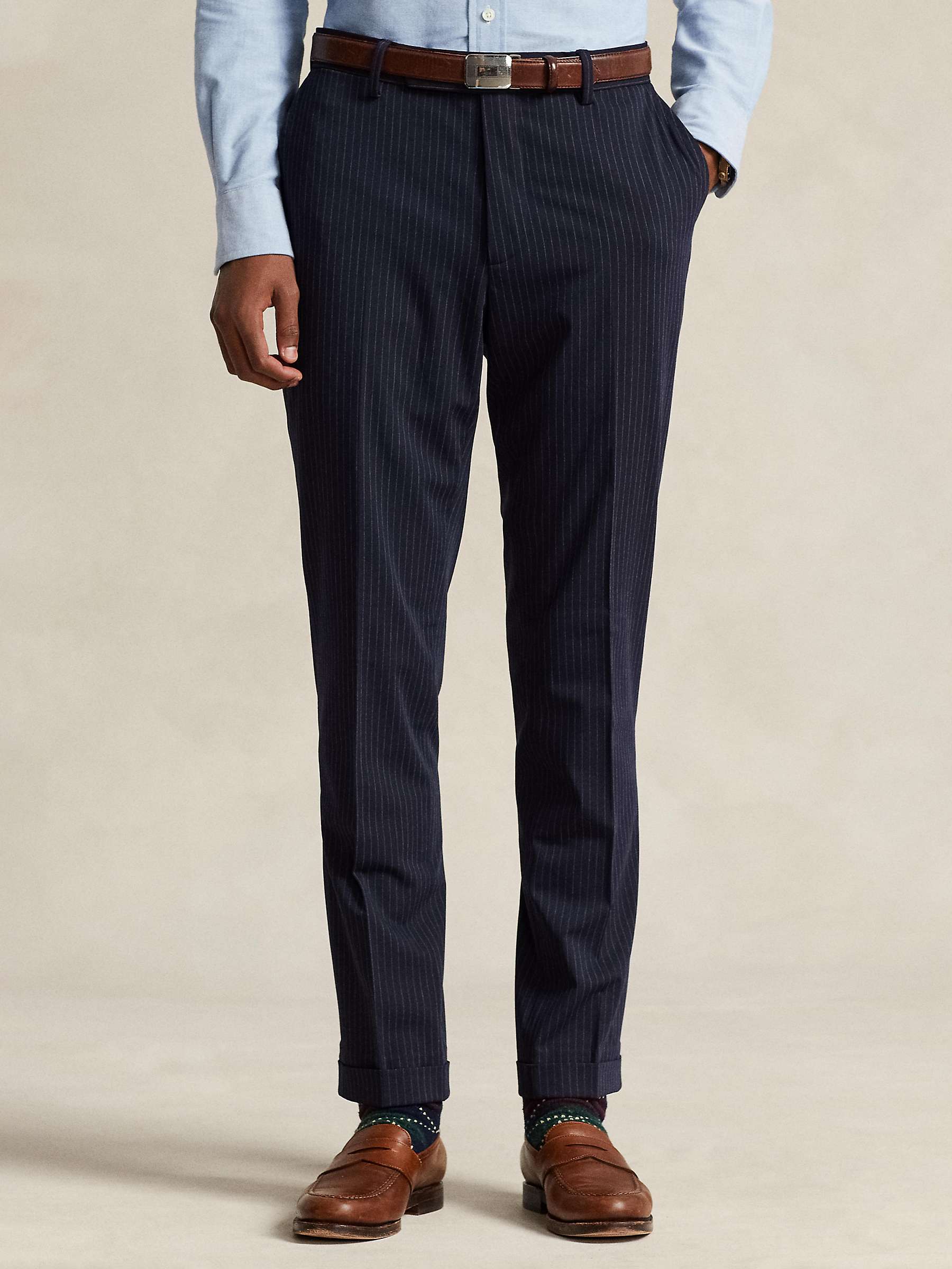 Buy Polo Ralph Lauren Performance Stretch Twill Trousers, Navy/Grey Online at johnlewis.com