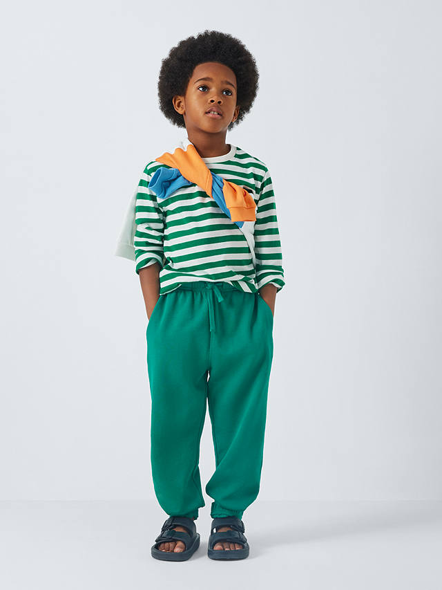 John Lewis ANYDAY Kids' Breton Stripe Long Sleeve T-Shirt, Green