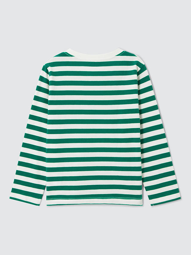 John Lewis ANYDAY Kids' Breton Stripe Long Sleeve T-Shirt, Green