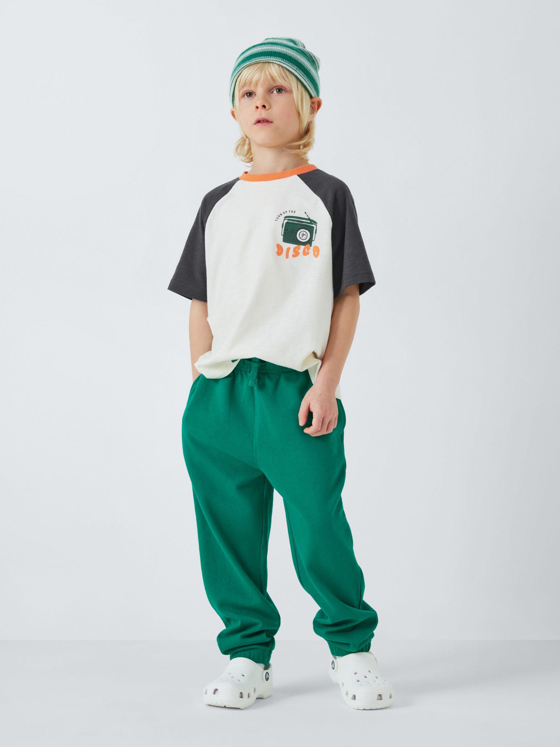 Buy John Lewis ANYDAY Kids' Disco Colour Block T-Shirt, Black/Gardenia Online at johnlewis.com