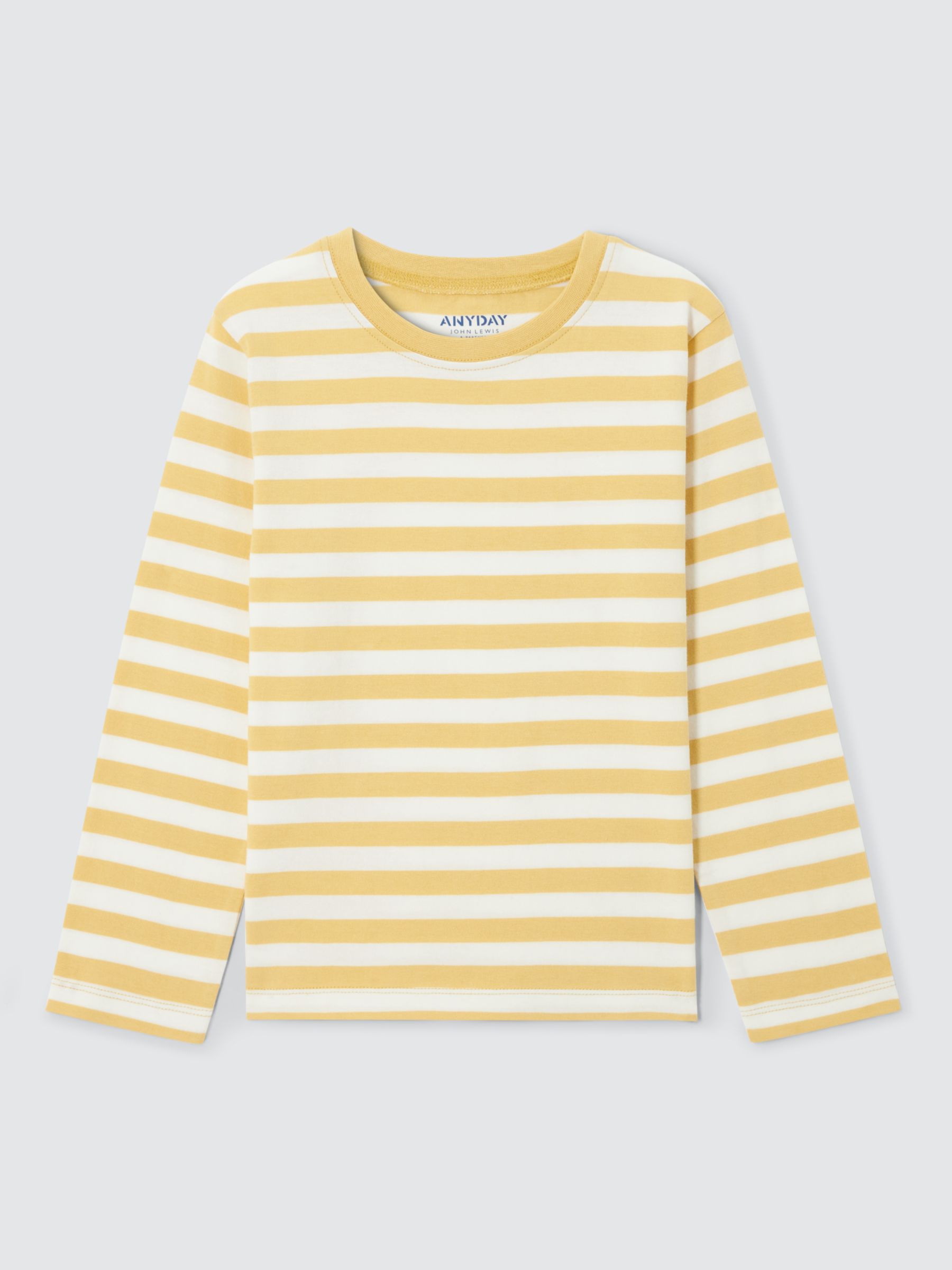 John Lewis ANYDAY Kids' Breton Stripe Long Sleeve T-Shirt, Sundress, 2 years