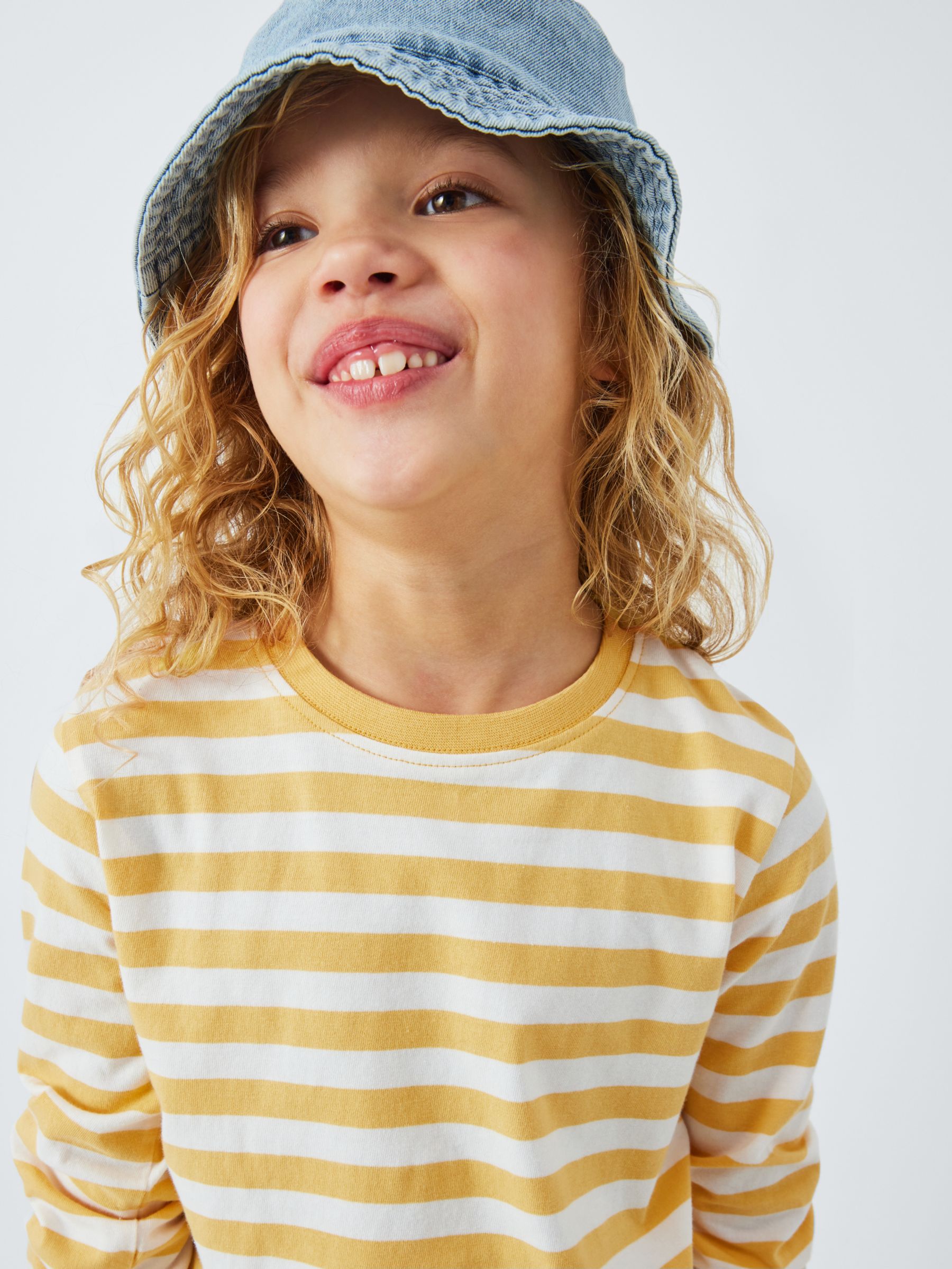 John Lewis ANYDAY Kids' Breton Stripe Long Sleeve T-Shirt, Sundress, 2 years