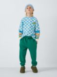 John Lewis ANYDAY Kids' Checker T-Shirt, Air Blue/Gardenia