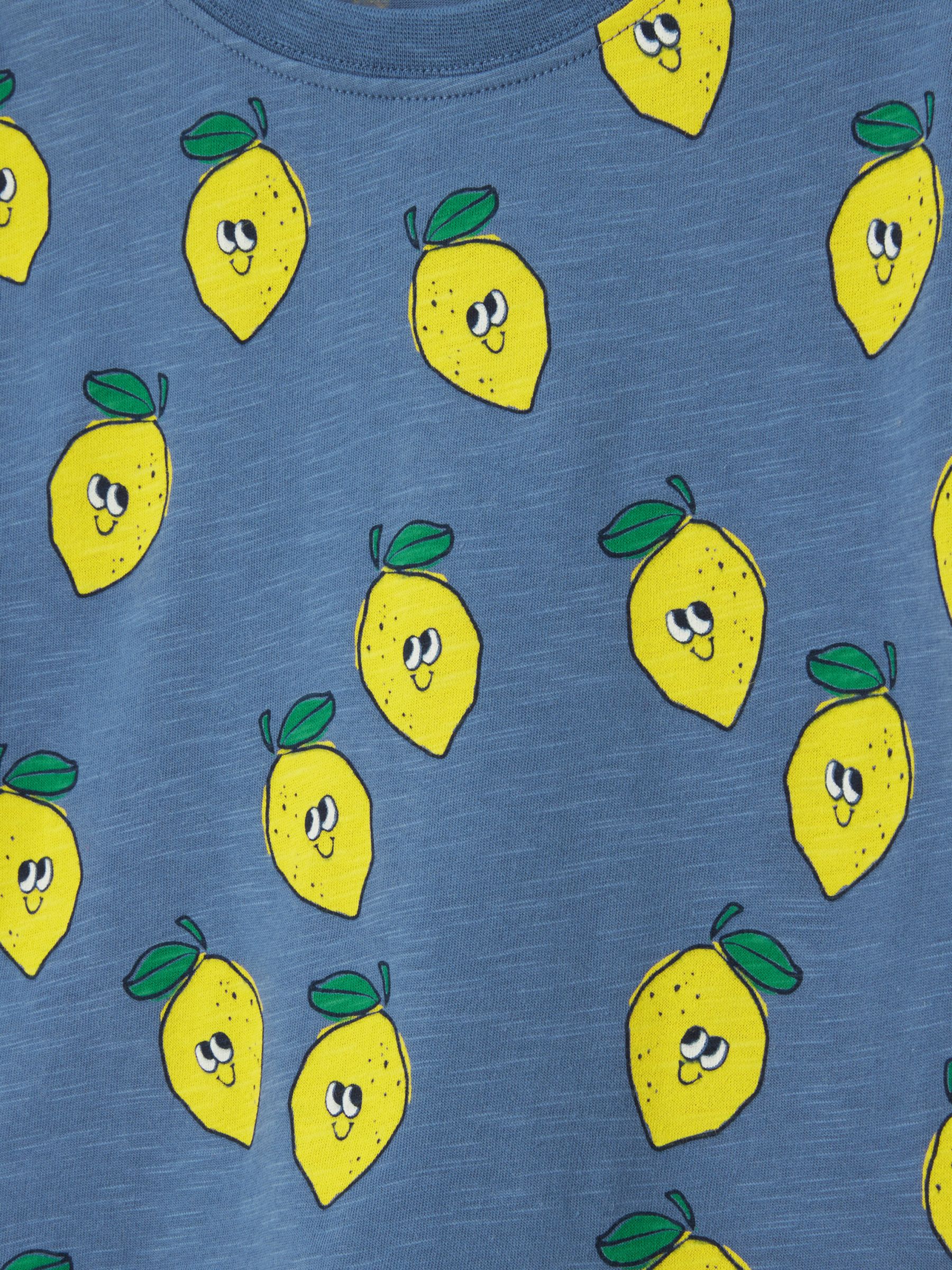 John Lewis ANYDAY Kids' Lemon Peplum Top, Bijou Blue, 12 years