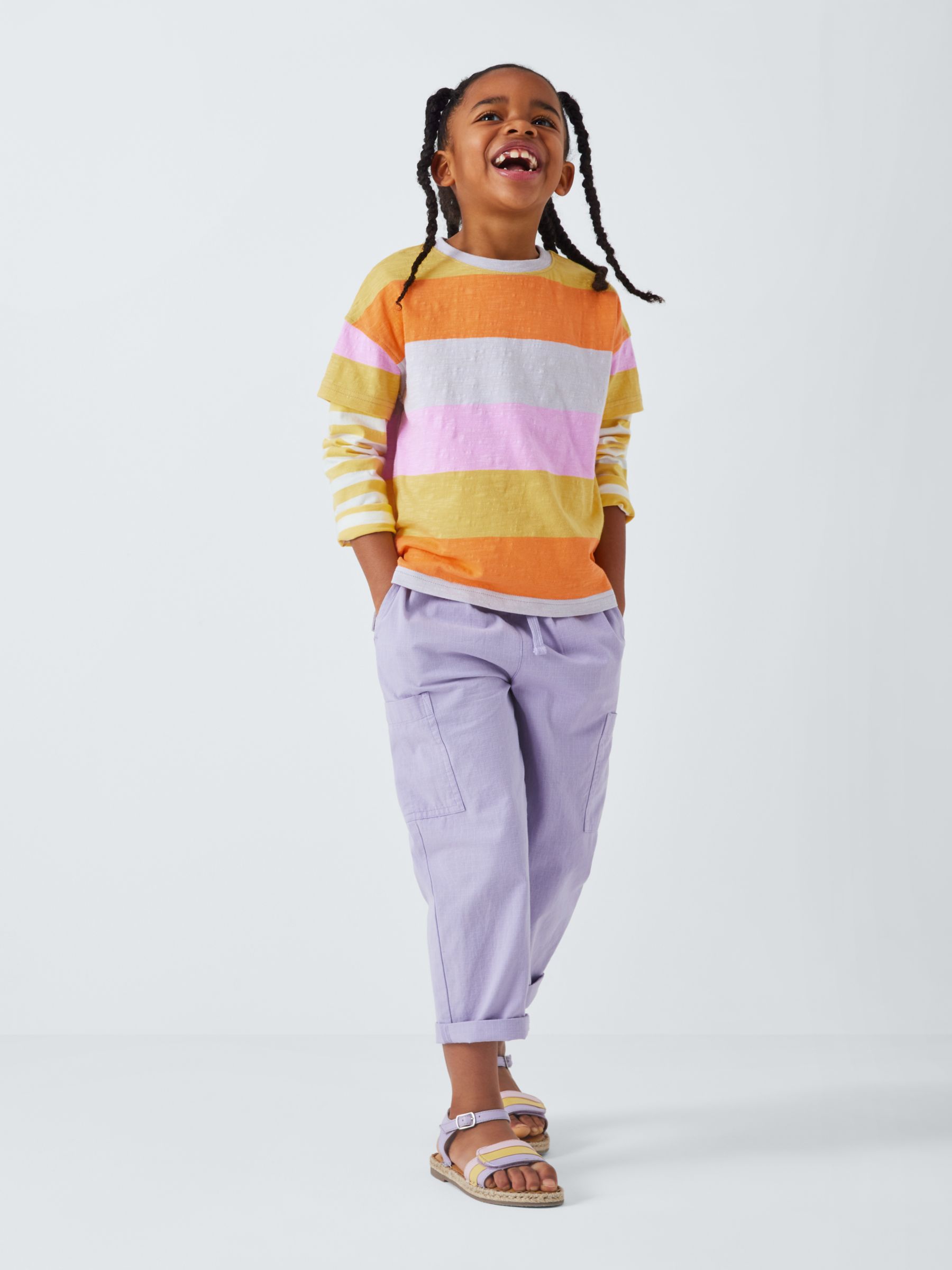 John Lewis ANYDAY Kids' Stripe Short Sleeve T-Shirt, Multi, 7 years