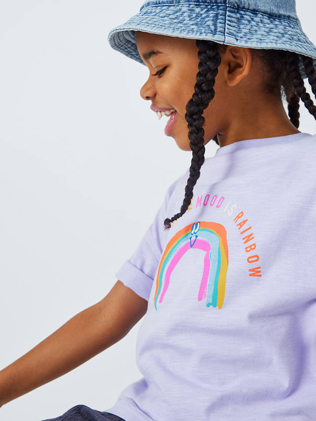 John Lewis ANYDAY Kids' Rainbow Short Sleeve T-Shirt, Pink