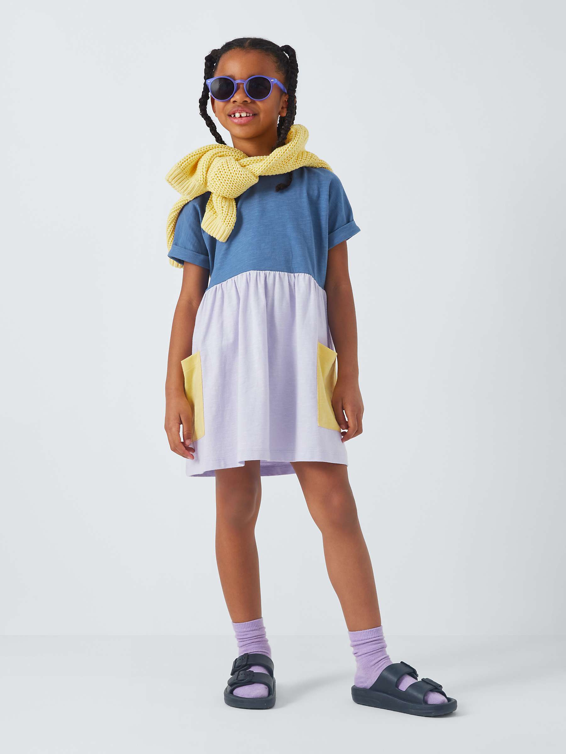 Buy John Lewis ANYDAY Kids' Colour Block Dress, Bijou Blue Online at johnlewis.com