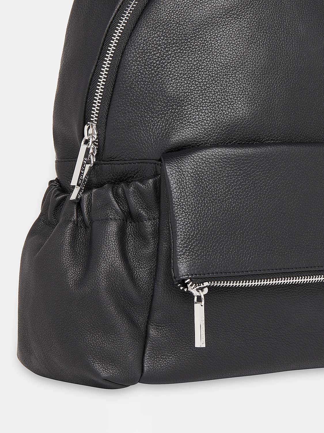 Buy Whistles Reya Large Leather Backpack, Black Online at johnlewis.com