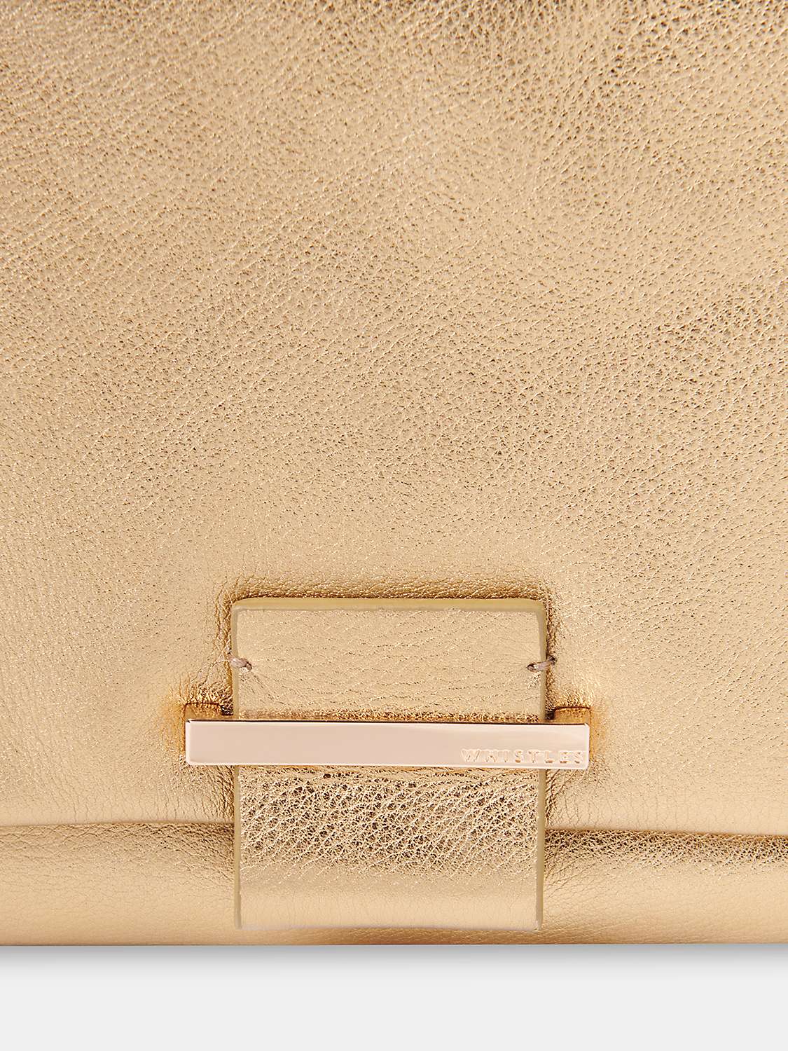 Buy Whistles Alicia Leather Clutch, Gold Online at johnlewis.com