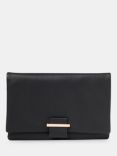 Whistles Alicia Leather Clutch, Black