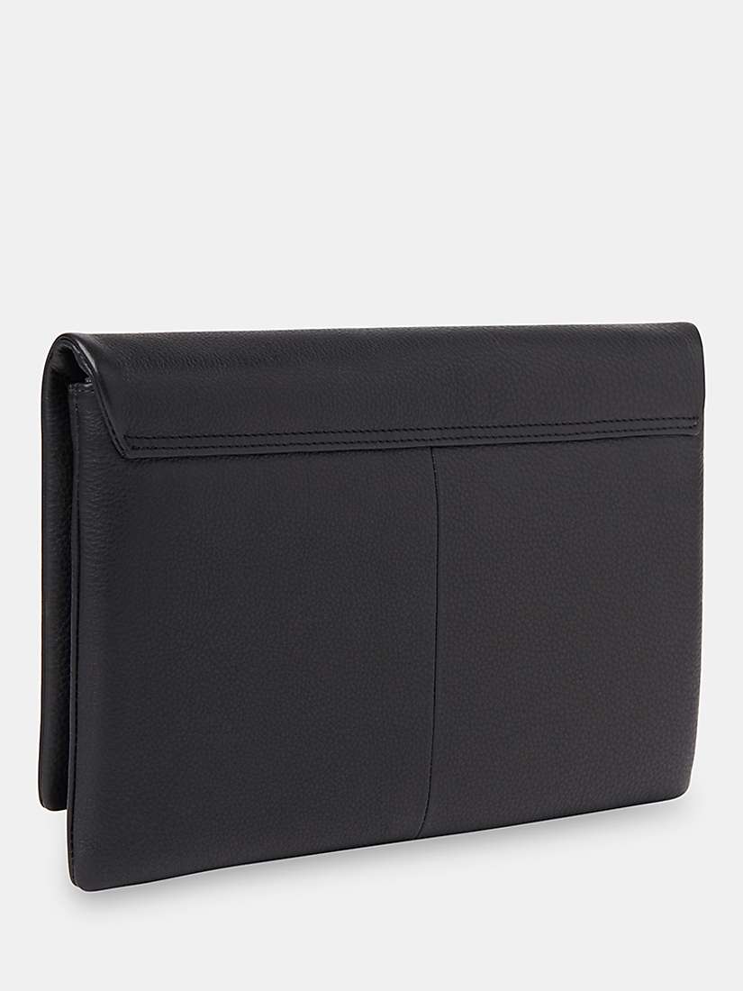 Buy Whistles Alicia Leather Clutch, Black Online at johnlewis.com