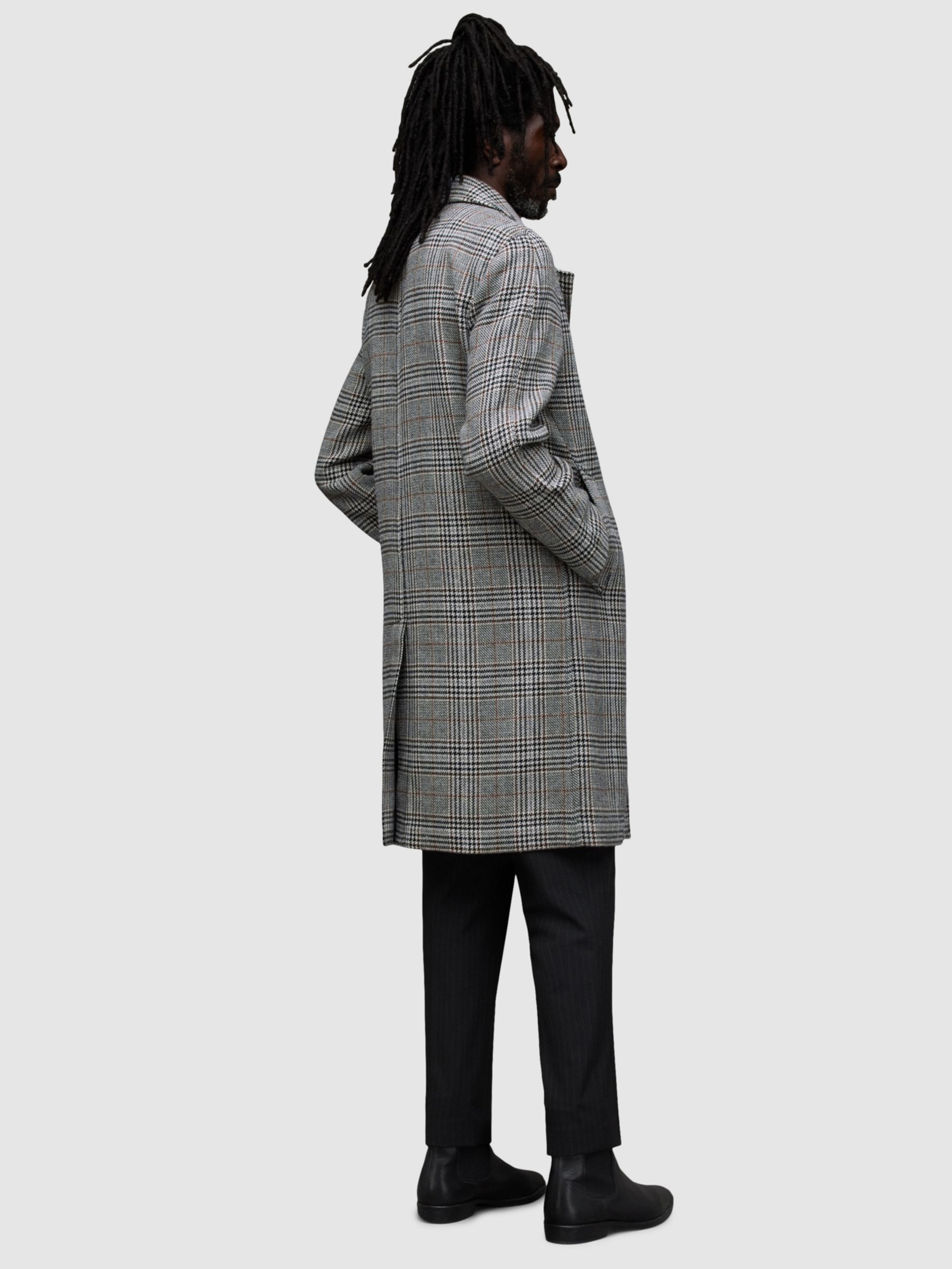 AllSaints Finnegan Longline Coat, Brown, XL