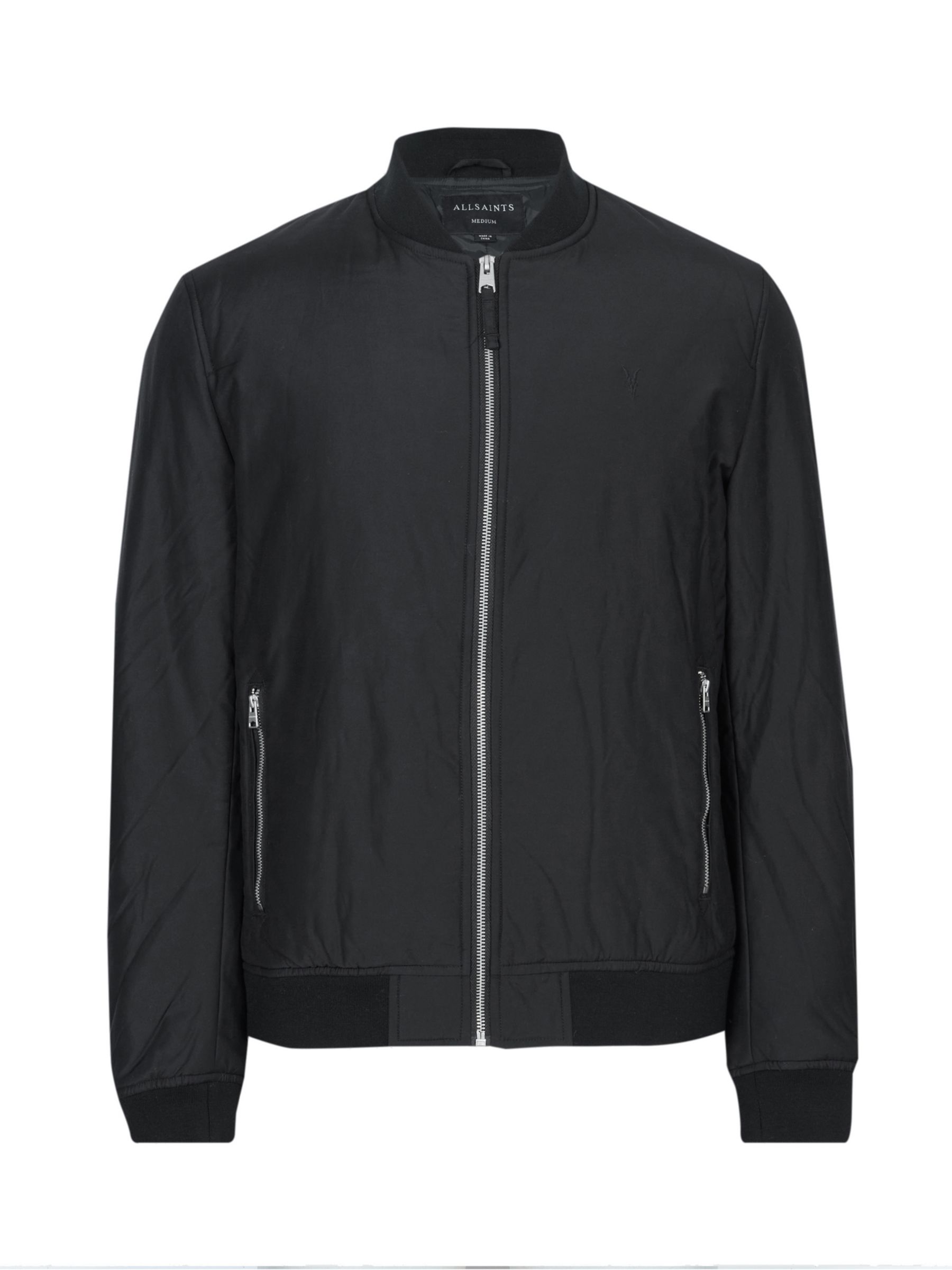 AllSaints Withrow Bomber Jacket, Black at John Lewis & Partners