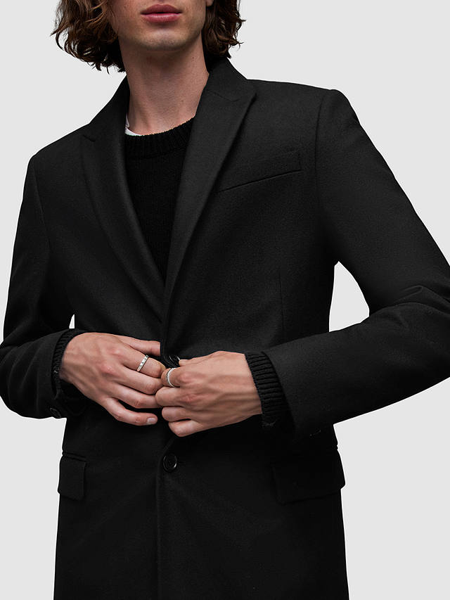 AllSaints Jemison Wool Blend Coat, Black