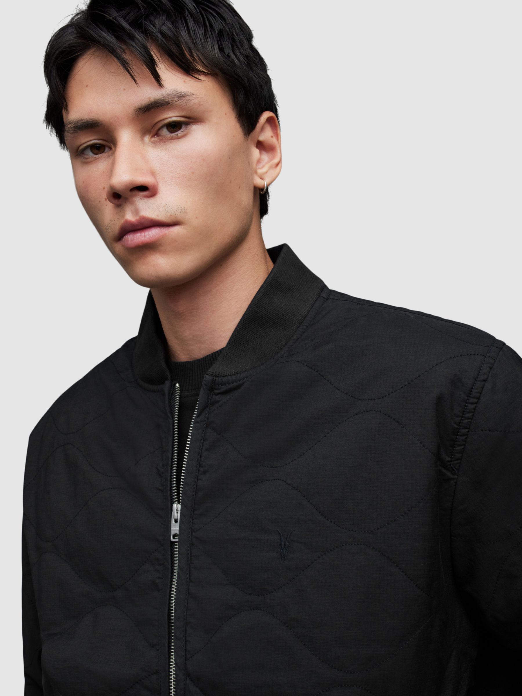 AllSaints Vesco Long Sleeve Jacket, Black at John Lewis & Partners