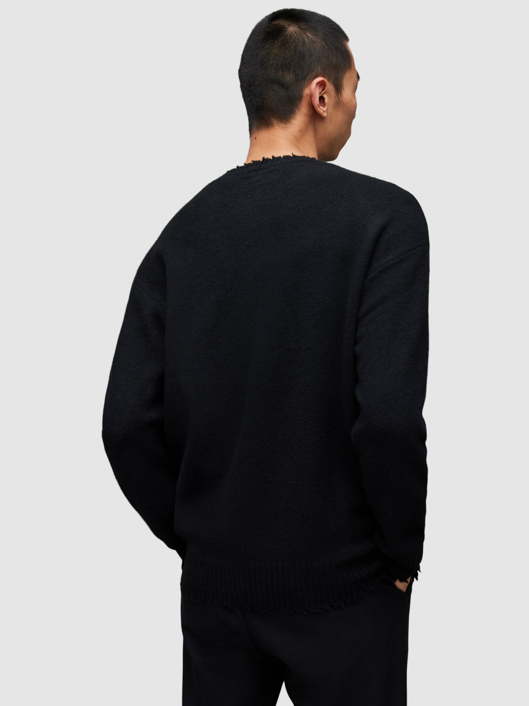 AllSaints Luka Saints Crew Jumper, Black/White