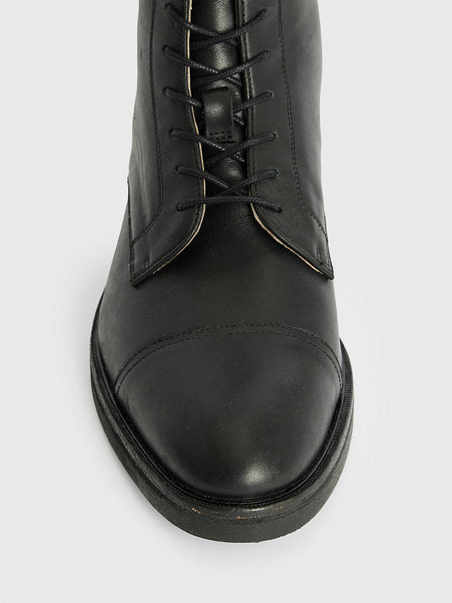 AllSaints Drago Leather Lace-Up Boots, Black