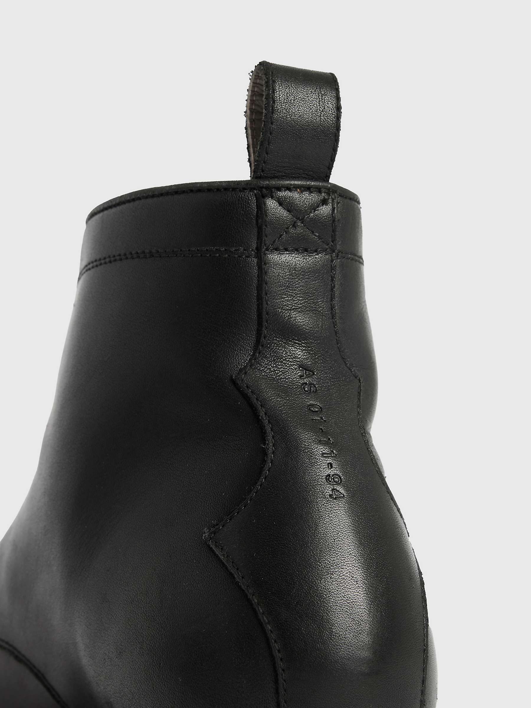 Buy AllSaints Drago Leather Lace-Up Boots, Black Online at johnlewis.com