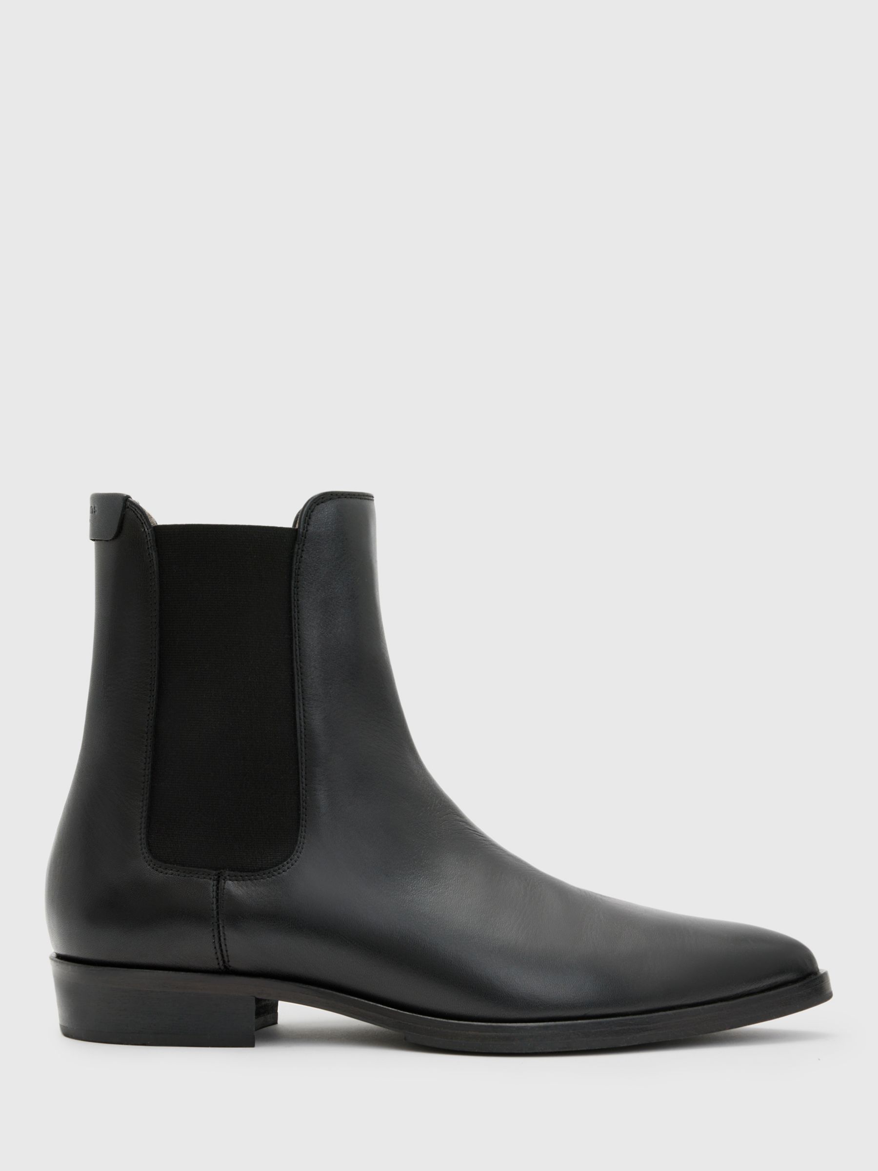 AllSaints Steam Leather Chelsea Boots, Black