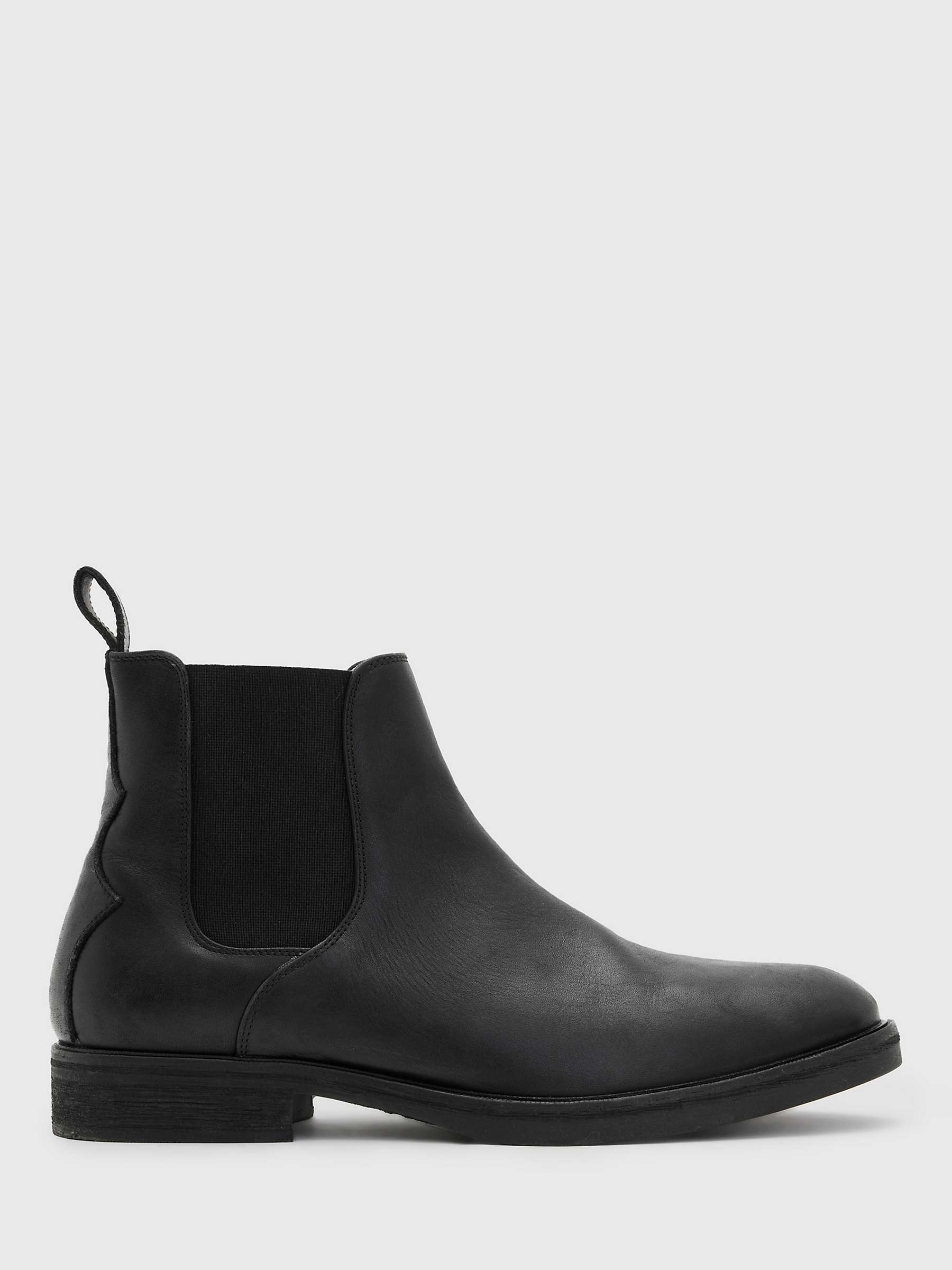 Buy AllSaints Creed Leather Chelsea Boots, Black Online at johnlewis.com