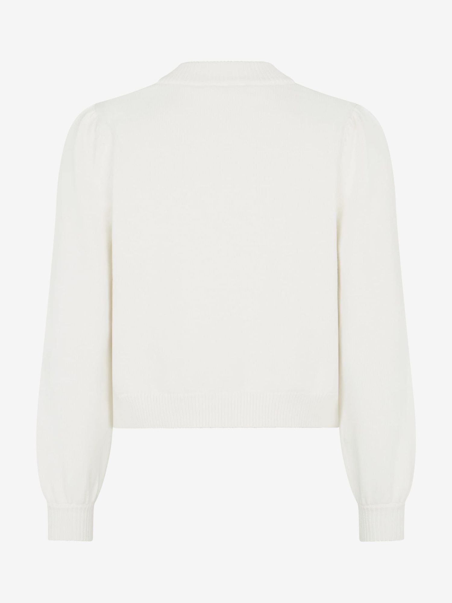 Mint Velvet Structured Button Cardigan, Ivory at John Lewis & Partners