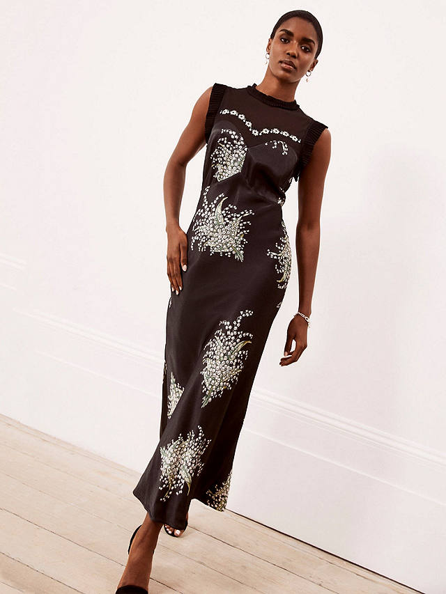 Mint Velvet Felicity Print Maxi Dress, Black/Multi at John Lewis & Partners