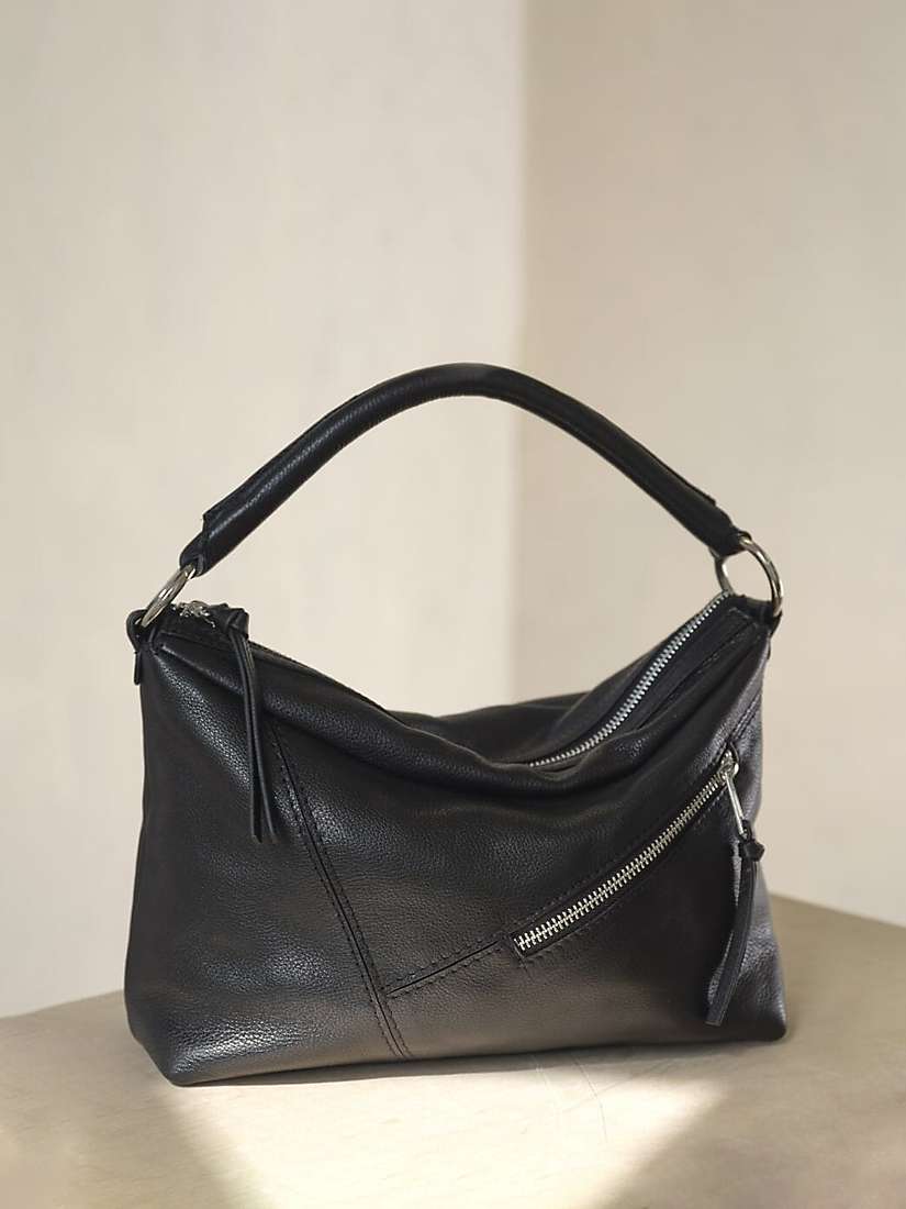 Buy Mint Velvet Harri Leather Shoulder Bag, Black Online at johnlewis.com