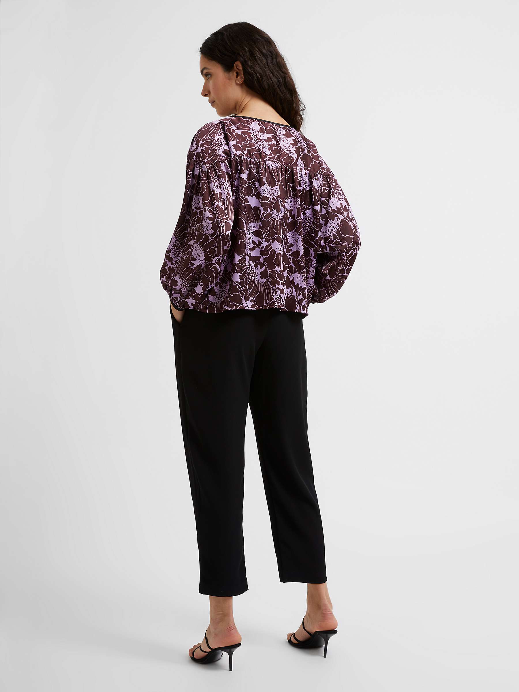 Buy Great Plains Mono Poppy Front Tie Top, Brown/Multi Online at johnlewis.com