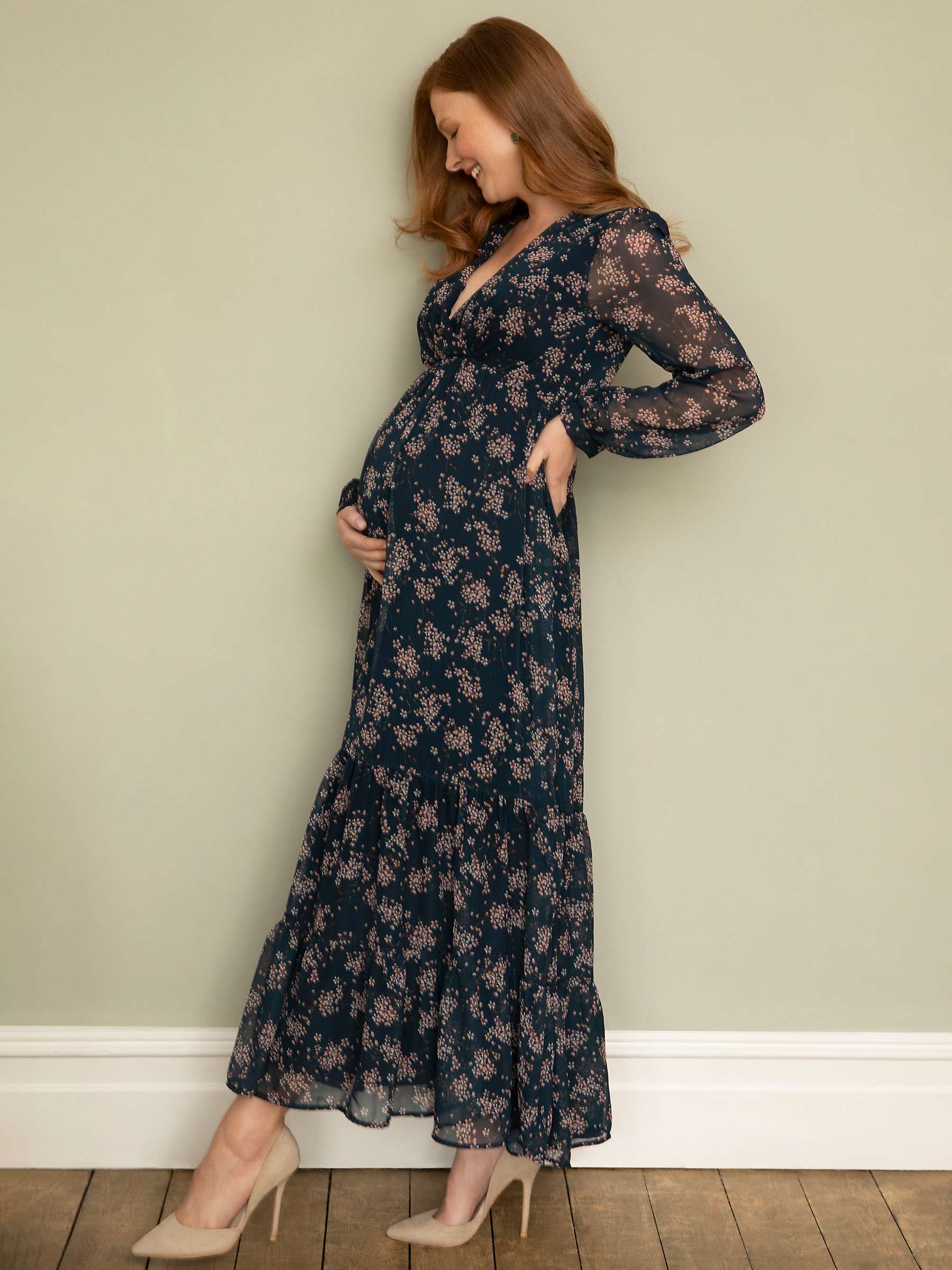 Buy Tiffany Rose Maternity Bella Maxi Dress, Ditsy Navy Floral Online at johnlewis.com