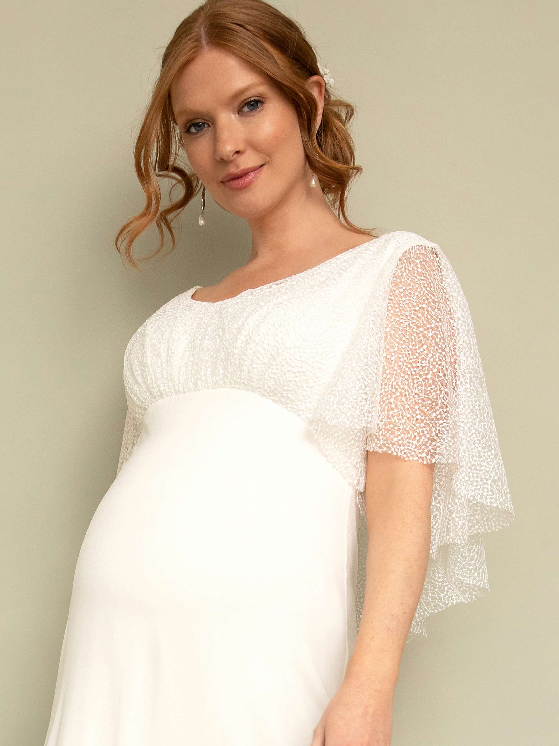Buy Tiffany Rose Vintage Cape Maternity Wedding Dress, Ivory Online at johnlewis.com