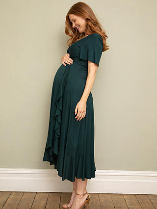 Tiffany Rose Waterfall Maternity Midi Dress, Deep Green