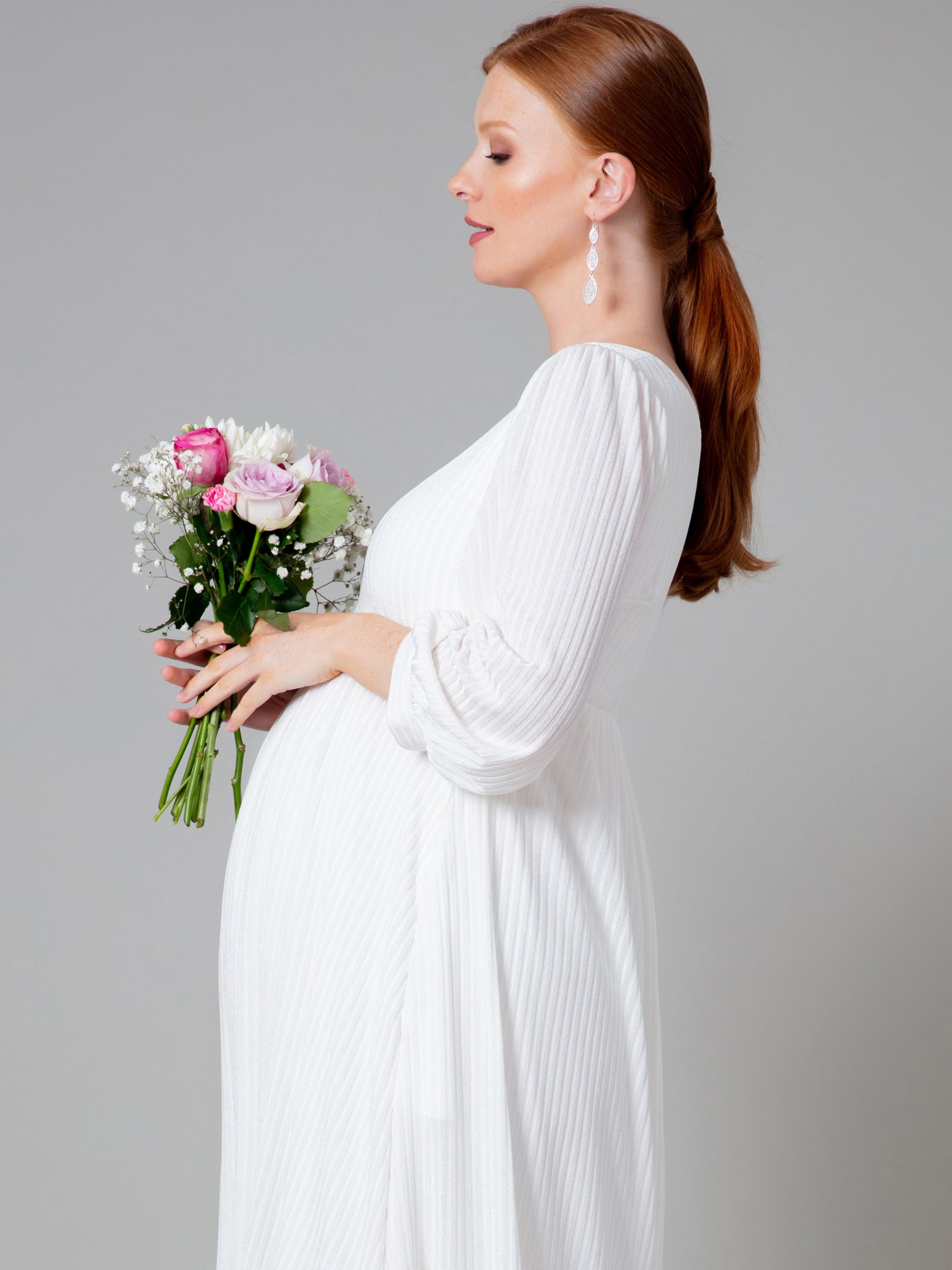 Tiffany Rose Maternity Isla Maternity Ribbed Jersey Dress, Ivory, 14-16