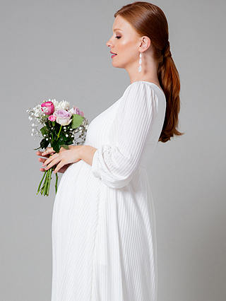 Tiffany Rose Maternity Isla Maternity Ribbed Jersey Dress, Ivory