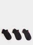 Sweaty Betty Plain Lightweight Trainer Socks, Pack of 3, Black/Orange