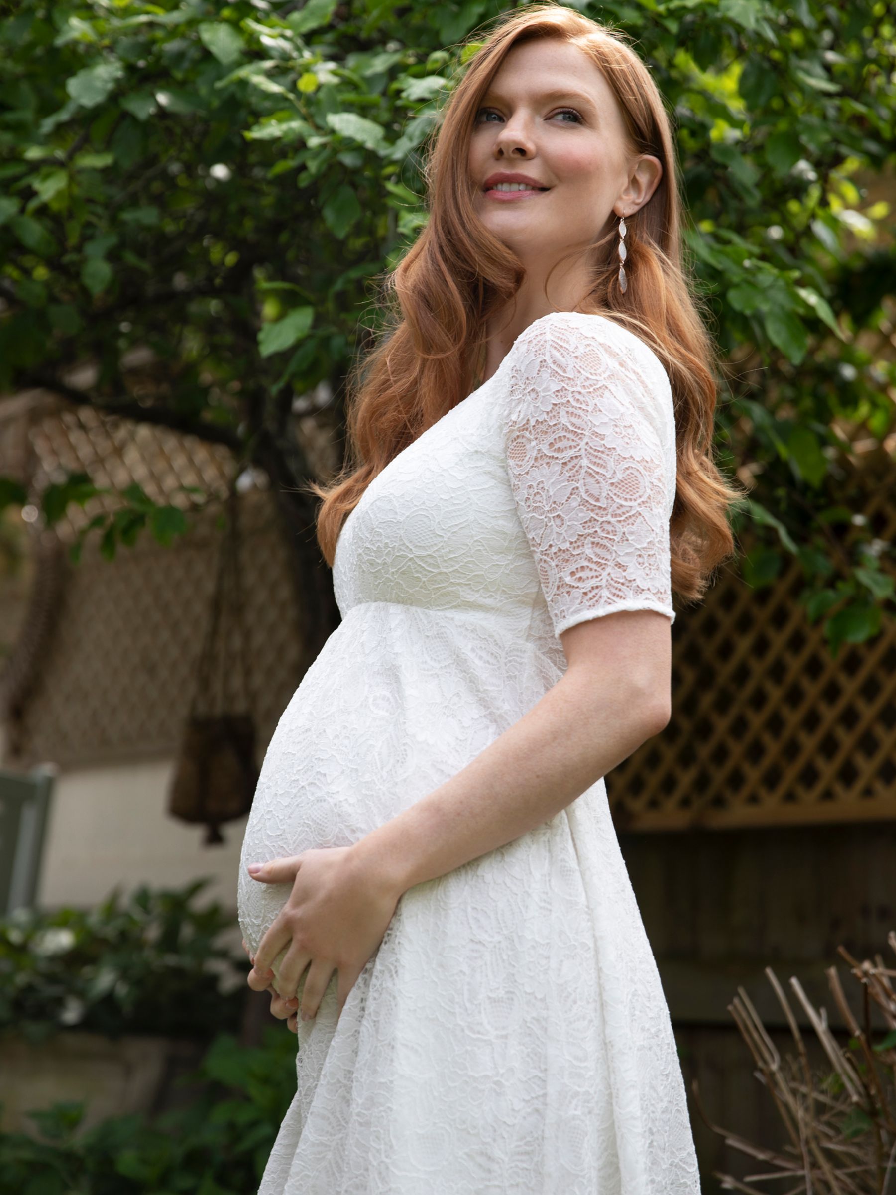 Tiffany Rose Hailey Asymmetric Maternity Dress, Ivory, 6-8