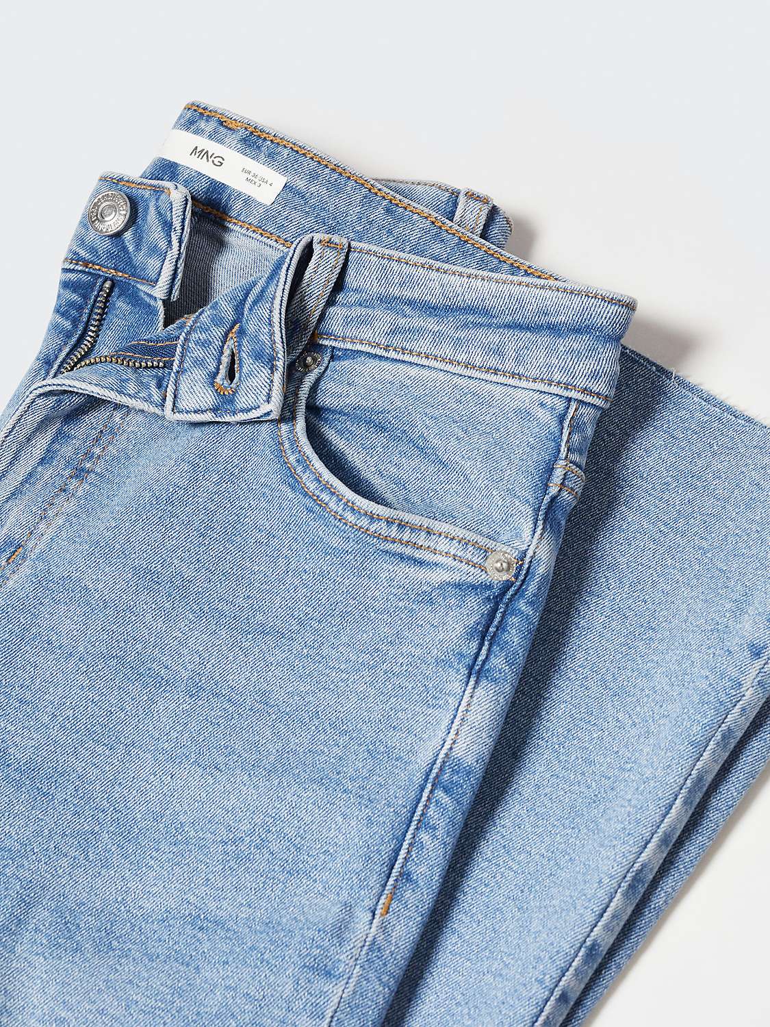 Buy Mango Sienna Crop Flared Jeans, Blue Online at johnlewis.com