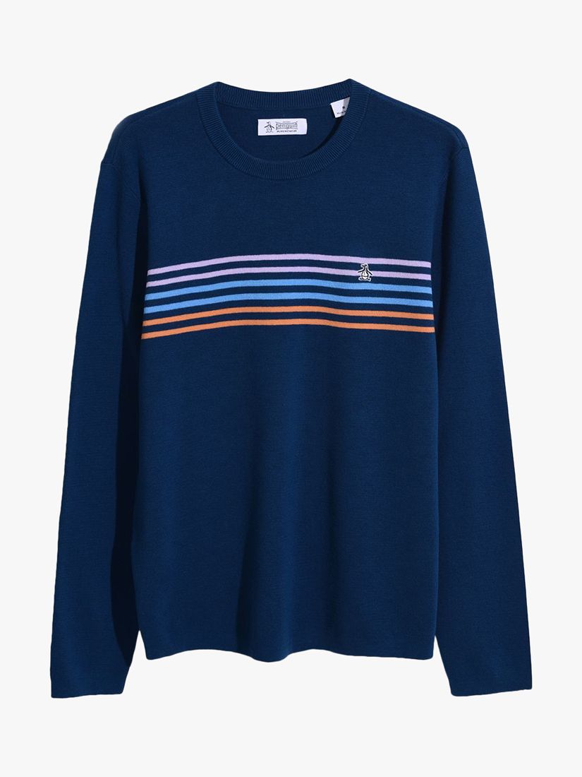 Original Penguin Chest Stripe Sweater, Poseidon Blue, L